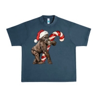 Midnight Navy Christmas Candy Cane Baby Gorilla Urban Heavy Tee - LillyAllenDesigns