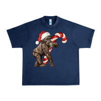 Navy Christmas Candy Cane Baby Gorilla Urban Heavy Tee - LillyAllenDesigns
