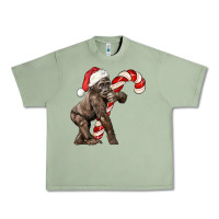 Oil Green Christmas Candy Cane Baby Gorilla Urban Heavy Tee - LillyAllenDesigns