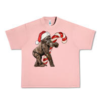 Salmon Christmas Candy Cane Baby Gorilla Urban Heavy Tee - LillyAllenDesigns
