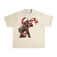 Sandshell Christmas Candy Cane Baby Gorilla Urban Heavy Tee - LillyAllenDesigns