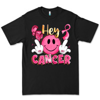 Black hey cancer with middle fingers Premium Tee - LillyAllenDesigns