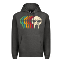 Charcoal Heather Retro Mask Doom Premium Hoodie - linhVisuals