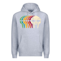Heather Grey Retro Mask Doom Premium Hoodie - linhVisuals