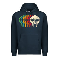 Navy Retro Mask Doom Premium Hoodie - linhVisuals