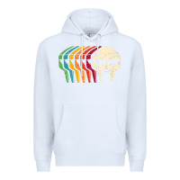 White Retro Mask Doom Premium Hoodie - linhVisuals
