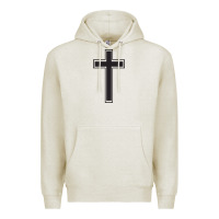 Oatmeal Heather Cross Premium Hoodie - linhVisuals