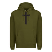 Army Green Cross Premium Hoodie - linhVisuals