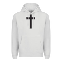 Dove Grey Cross Premium Hoodie - linhVisuals