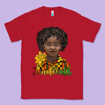 Juneteenth Black Boy Classic Tee Designed By Barkaloodesign