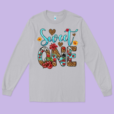 Sweet One Cherry Long Sleeve Tee Designed By Artiststas