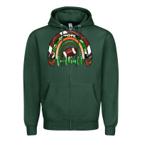 Sports Green Football Rainbow Zipper Hoodie - RanaPortraitStore