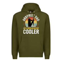 Army Green arborist dad tree climber logger woodworker chainsaw mens t shirt Premium Hoodie - linhVisuals