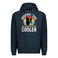 Navy arborist dad tree climber logger woodworker chainsaw mens t shirt Premium Hoodie - linhVisuals