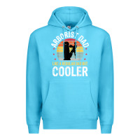 Ocean Blue arborist dad tree climber logger woodworker chainsaw mens t shirt Premium Hoodie - linhVisuals