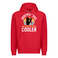 Red arborist dad tree climber logger woodworker chainsaw mens t shirt Premium Hoodie - linhVisuals