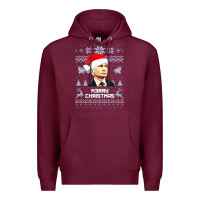 Burgundy vladimir putin merry christmas Premium Hoodie - linhVisuals