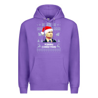 Purple vladimir putin merry christmas Premium Hoodie - linhVisuals