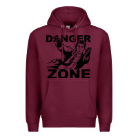 Burgundy archer danger zone Premium Hoodie - linhVisuals