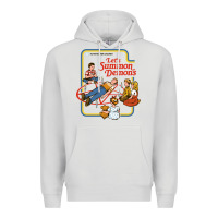 Dove Grey let's summon demons Premium Hoodie - linhVisuals