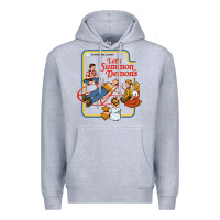 Heather Grey let's summon demons Premium Hoodie - linhVisuals