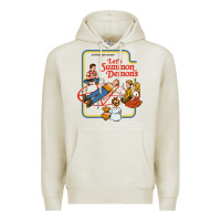 Oatmeal Heather let's summon demons Premium Hoodie - linhVisuals
