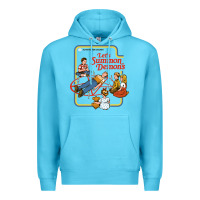 Ocean Blue let's summon demons Premium Hoodie - linhVisuals