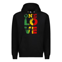 Black one love rasta reggae Premium Hoodie - linhVisuals