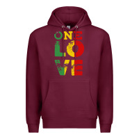 Burgundy one love rasta reggae Premium Hoodie - linhVisuals
