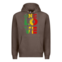 Coffee one love rasta reggae Premium Hoodie - linhVisuals