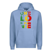 Colony Blue one love rasta reggae Premium Hoodie - linhVisuals