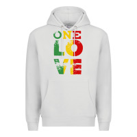 Dove Grey one love rasta reggae Premium Hoodie - linhVisuals