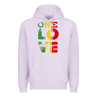 Lilac one love rasta reggae Premium Hoodie - linhVisuals
