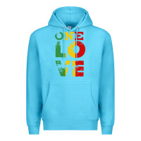 Ocean Blue one love rasta reggae Premium Hoodie - linhVisuals