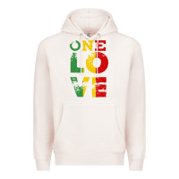 Pale Pink one love rasta reggae Premium Hoodie - linhVisuals