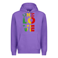 Purple one love rasta reggae Premium Hoodie - linhVisuals