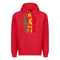 Red one love rasta reggae Premium Hoodie - linhVisuals
