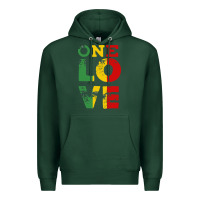 Sports Green one love rasta reggae Premium Hoodie - linhVisuals