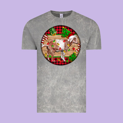 Nubian Goat Christmas Vintage Tee Designed By Lillyallendesigns
