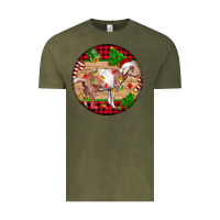 Vintage Olive Nubian Goat Christmas Vintage Tee - LillyAllenDesigns