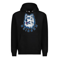 Black HUSKIES Premium Hoodie - linhVisuals