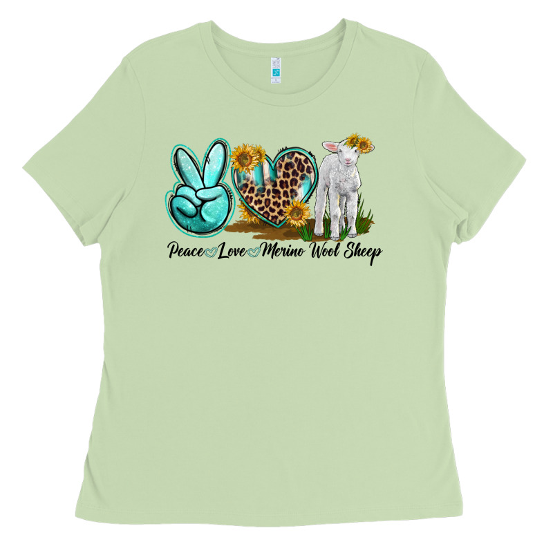 Peace Love Merino Wool Sheep Ladies Tee by LillyAllenDesigns | Teevron