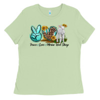 Matcha Peace Love Merino Wool Sheep Ladies Tee - LillyAllenDesigns