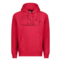 Cardinal Sleeping Cat Line Art Premium Hoodie - linhVisuals