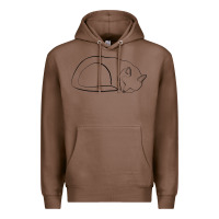 Chestnut Sleeping Cat Line Art Premium Hoodie - linhVisuals