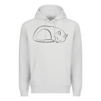 Dove Grey Sleeping Cat Line Art Premium Hoodie - linhVisuals