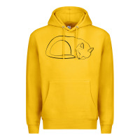 Lemon Sleeping Cat Line Art Premium Hoodie - linhVisuals