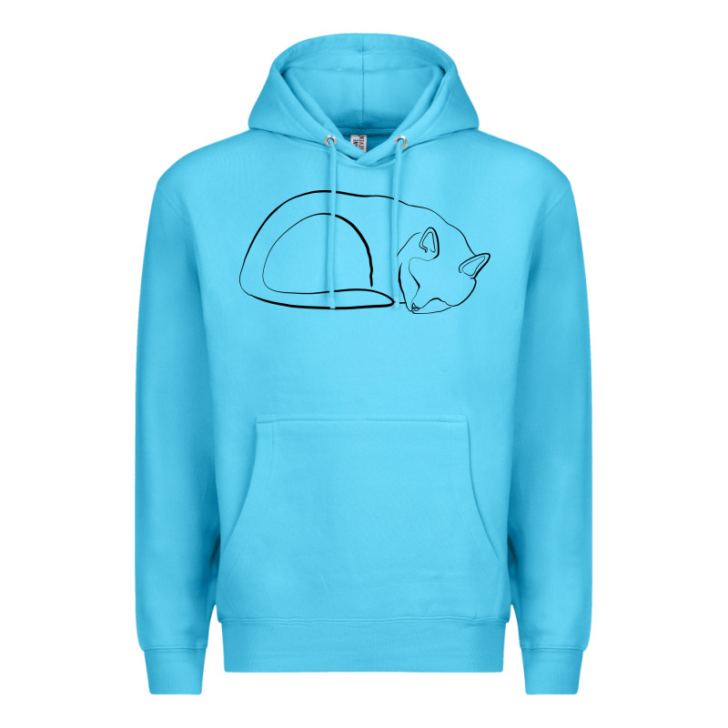Sleeping Cat Line Art Premium Hoodie by linhVisuals | Teevron