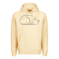 Pina Colada Sleeping Cat Line Art Premium Hoodie - linhVisuals