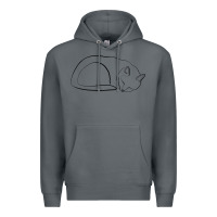 Rock Sleeping Cat Line Art Premium Hoodie - linhVisuals
